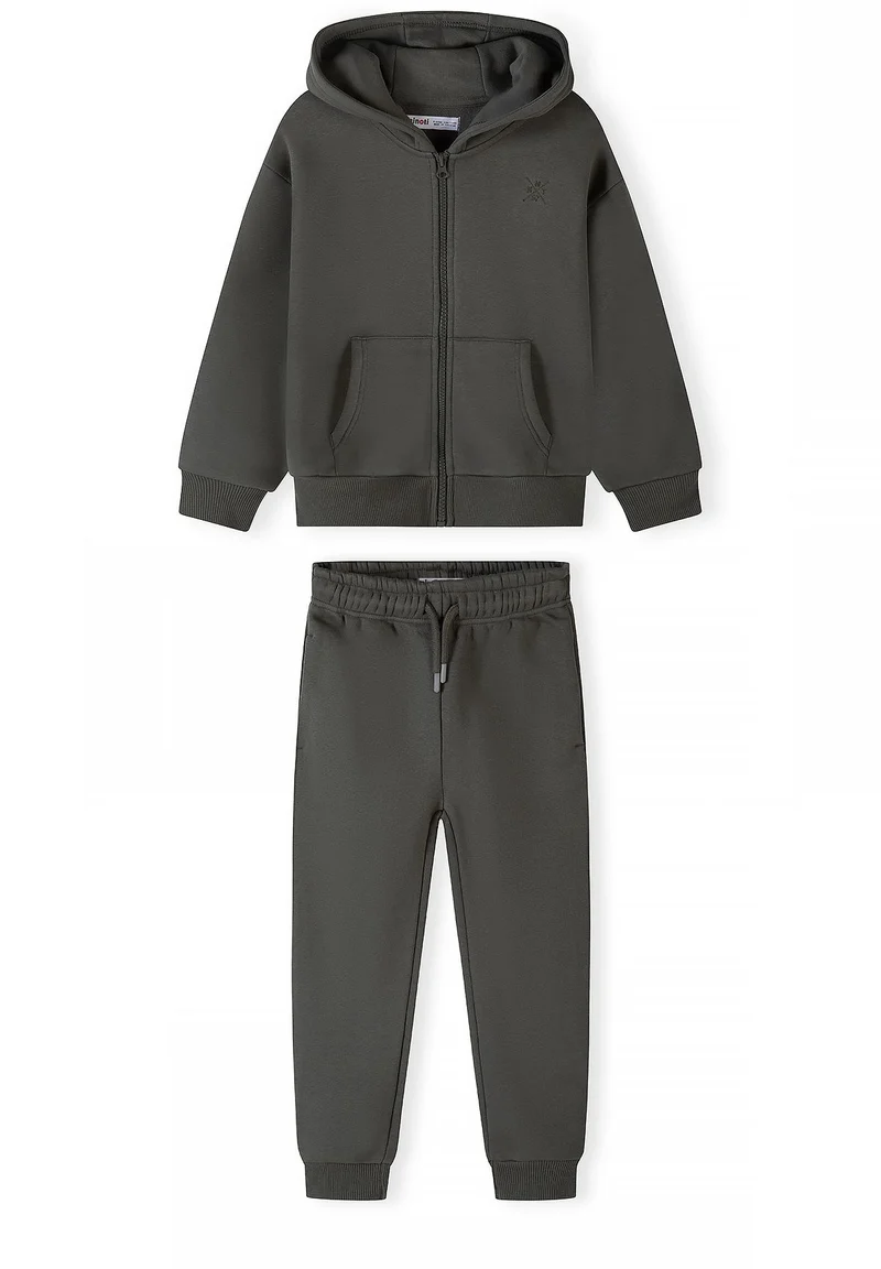 Zip-up hoodie and joggers set in olive green