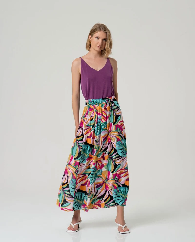 Surkana Wide Cross-Over Skirt Multi